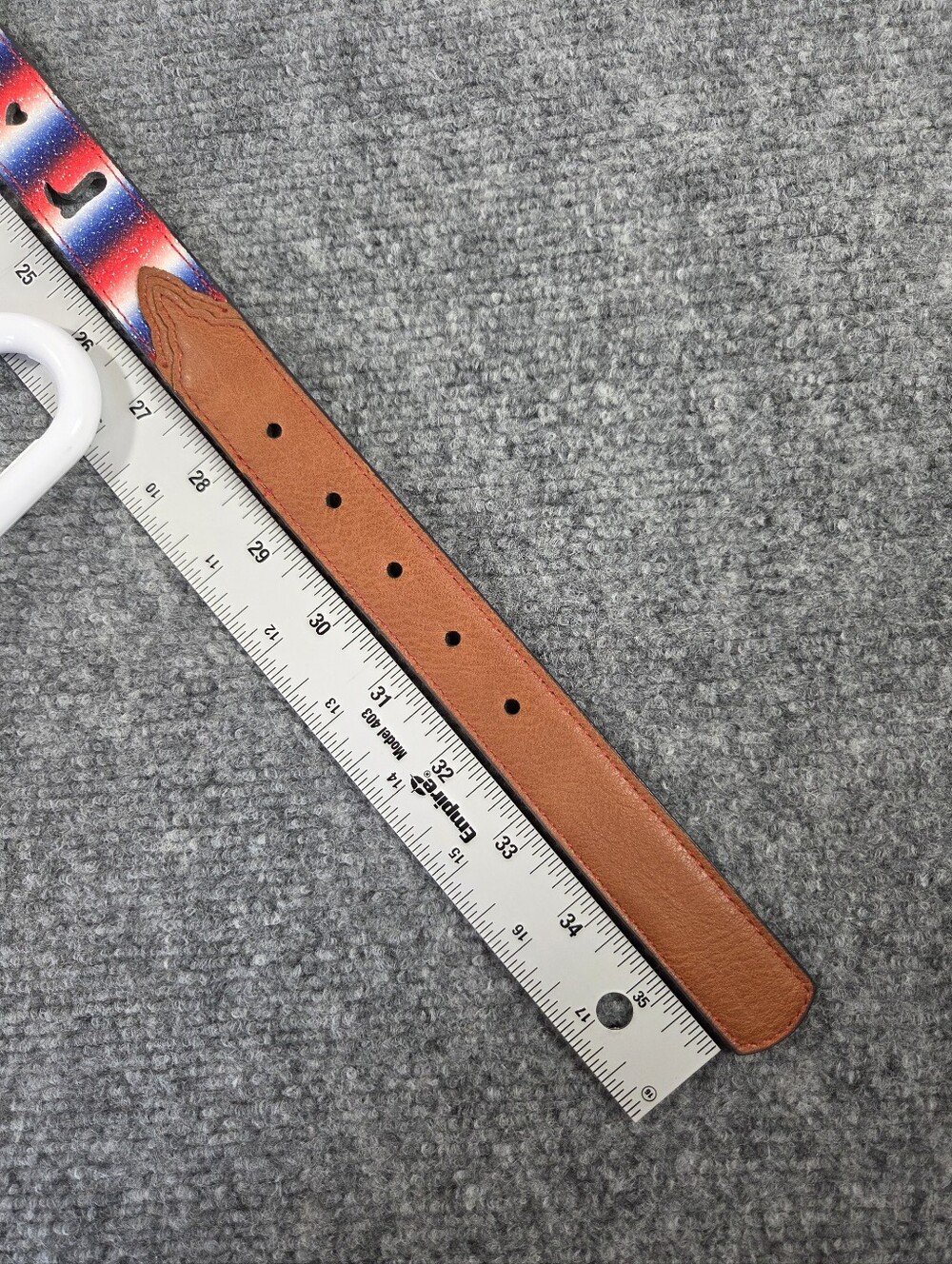 Catchfly Studio Girls Belt Size L Western Cactus Rhinestone Buckle Red Blue Faux - Picture 10 of 10
